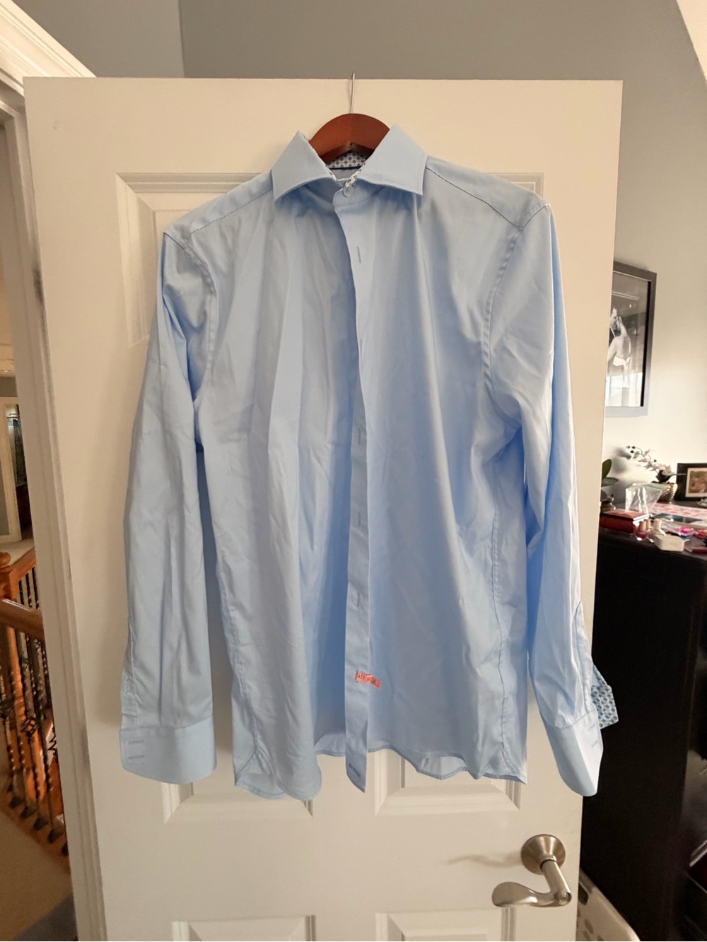 Ted Baker Men's Light Blue Dress Shirt with Spread Collar